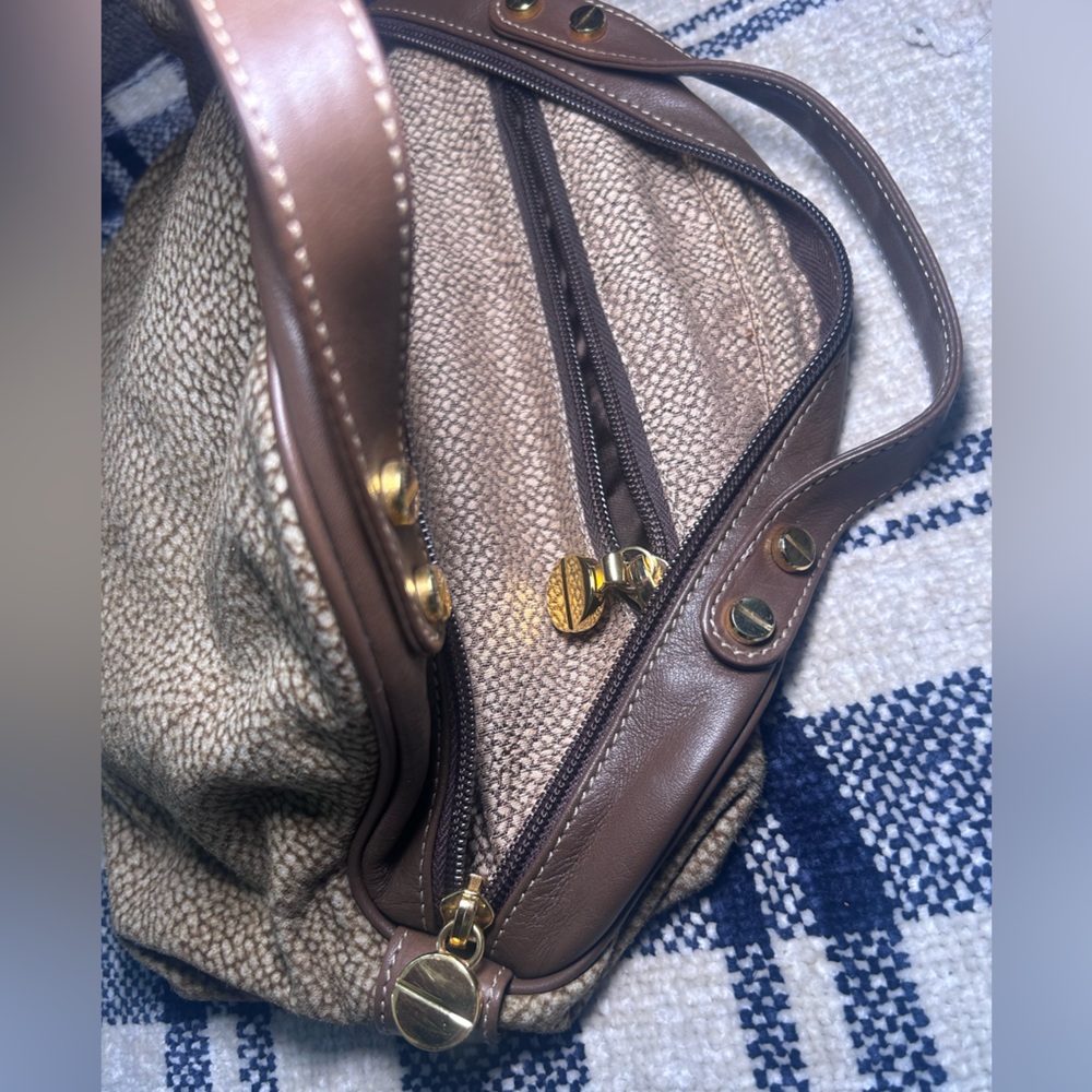 Italian Borbonese Redwall Brown Suede Top Handle Mini Satchel Bag - Excellent - Picture 9 of 15